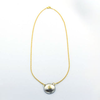 Oeding-Erdel Collier aus 750 Gelbgold/Platin mit Brillant, nachhaltiger second hand Schmuck perfekt aufgearbeitet