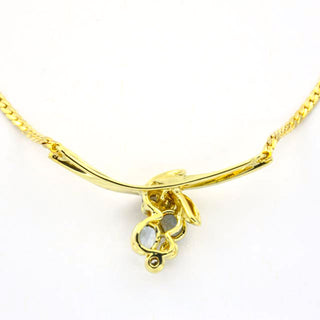 Collier aus 585 Gelbgold mit Aquamarin und Brillant, nachhaltiger second hand Schmuck perfekt aufgearbeitet