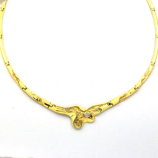 Brillantcollier aus 585 Gelbgold, nachhaltiger second hand Schmuck perfekt aufgearbeitet