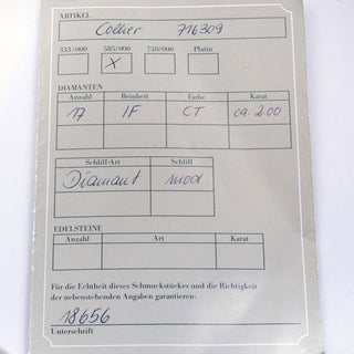 Brillantcollier aus 585 Gelbgold, nachhaltiger second hand Schmuck perfekt aufgearbeitet