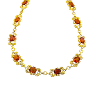 Collier aus 585 Gelbgold mit Citrin, nachhaltiger second hand Schmuck perfekt aufgearbeitet