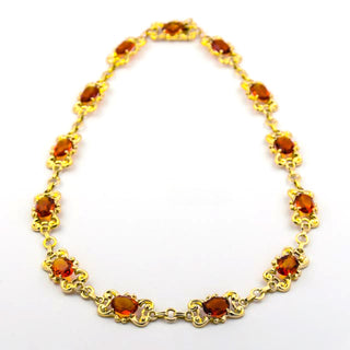 Collier aus 585 Gelbgold mit Citrin, nachhaltiger second hand Schmuck perfekt aufgearbeitet