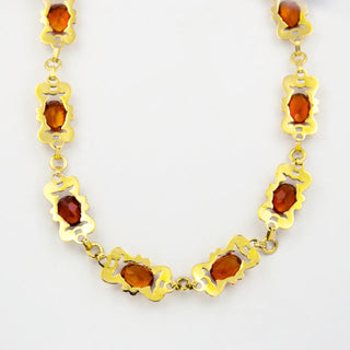 Collier aus 585 Gelbgold mit Citrin, nachhaltiger second hand Schmuck perfekt aufgearbeitet