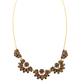 Collier aus 585 Gelbgold mit Granat, nachhaltiger second hand Schmuck perfekt aufgearbeitet