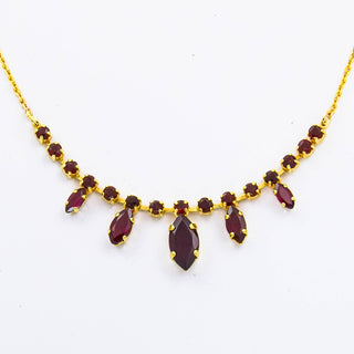 Granatcollier aus 333 Gelbgold, nachhaltiger second hand Schmuck perfekt aufgearbeitet