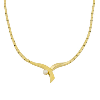 Perlencollier aus 585 Gelbgold, nachhaltiger second hand Schmuck perfekt aufgearbeitet