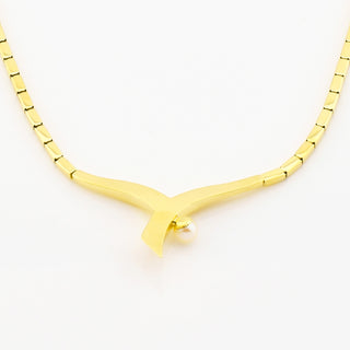 Perlencollier aus 585 Gelbgold, nachhaltiger second hand Schmuck perfekt aufgearbeitet