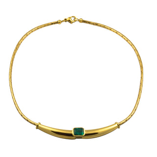Smaragdcollier aus 750 Gelbgold, nachhaltiger second hand Schmuck perfekt aufgearbeitet