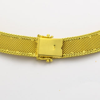 Milanaise-Collier aus 585 Gelbgold, Vintage, 42 cm, nachhaltiger second hand Schmuck perfekt aufgearbeitet