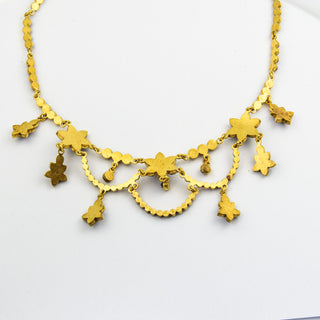 Collier aus Metall mit Granat, nachhaltiger second hand Schmuck perfekt aufgearbeitet