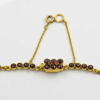 Collier aus Metall mit Granat, nachhaltiger second hand Schmuck perfekt aufgearbeitet