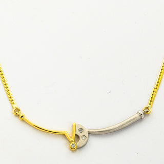 Collier aus 950 Platin/Gold mit Brillant, nachhaltiger second hand Schmuck perfekt aufgearbeitet