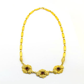 Theodor Fahrner Collier aus 925 Silber mit Citrin, nachhaltiger second hand Schmuck perfekt aufgearbeitet