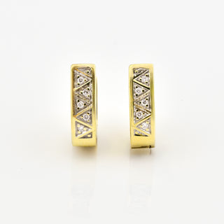 Creolen aus 585 Gelbgold mit Brillant, nachhaltiger second hand Schmuck perfekt aufgearbeitet