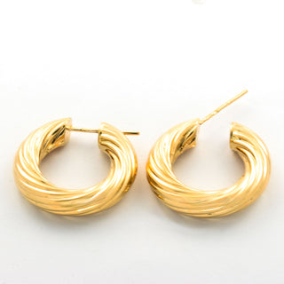 Creolen aus 750 Gelbgold, nachhaltiger second hand Schmuck perfekt aufgearbeitet