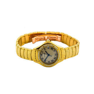Cartier Damenarmbanduhr Cougar Quarzwerk mit Datumsanzeige, gebrauchte Luxusuhr im Top-Zustand