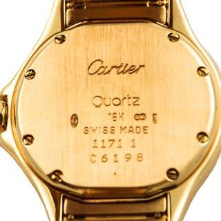Cartier Damenarmbanduhr Cougar Quarzwerk mit Datumsanzeige, gebrauchte Luxusuhr im Top-Zustand