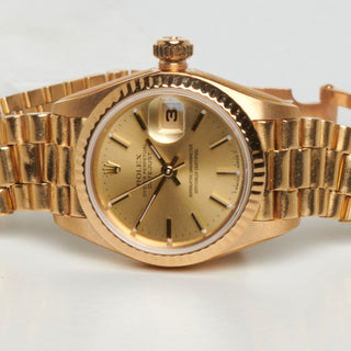 Rolex Damenarmbanduhr Oyster Date Just Automatik mit Datumsanzeige, gebrauchte Luxusuhr im Top-Zustand