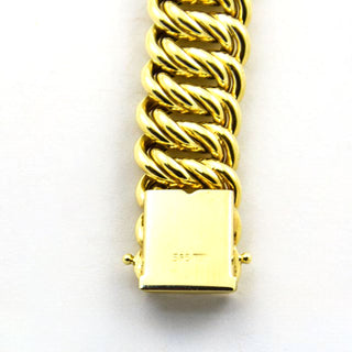 FBM Doppelpanzerarmband aus 585 Gelbgold, nachhaltiger second hand Schmuck perfekt aufgearbeitet