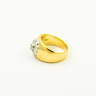 Entourage-Ring aus 750 Gelb- und Weißgold mit Brillant, nachhaltiger second hand Schmuck perfekt aufgearbeitet