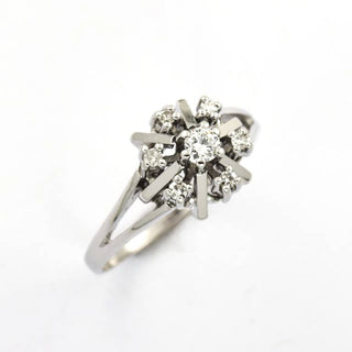 Brillantring aus 585 Weißgold mit Diamant, nachhaltiger second hand Schmuck perfekt aufgearbeitet