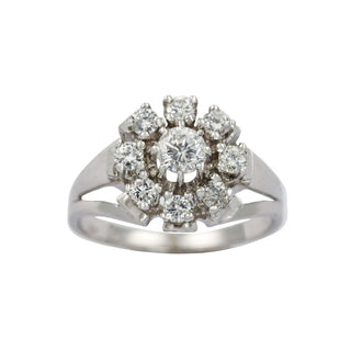 Brillantring aus 585 Weißgold, nachhaltiger second hand Schmuck perfekt aufgearbeitet