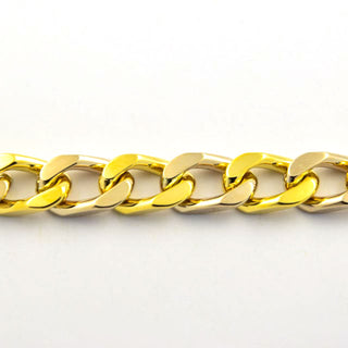 Flachpanzerarmband aus 585 Gelb- und Weißgold, nachhaltiger second hand Schmuck perfekt aufgearbeitet