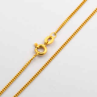 Flachpanzerkette aus 750 Gelbgold, 61cm, nachhaltiger second hand Schmuck perfekt aufgearbeitet