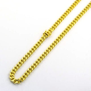 Flachpanzerkette aus 585 Gelbgold, nachhaltiger second hand Schmuck perfekt aufgearbeitet