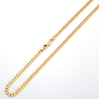 Flachpanzerkette aus 585 Gelbgold, nachhaltiger second hand Schmuck perfekt aufgearbeitet