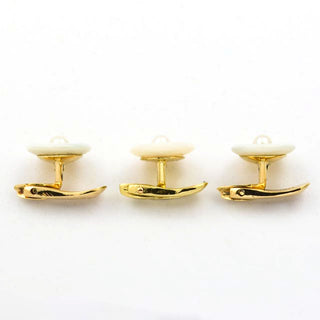 Frackknöpfe aus 585 Gelbgold mit Perlmutt, nachhaltiger second hand Schmuck perfekt aufgearbeitet