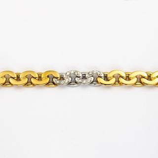 Brillantgliederarmband aus 750 Gelb- und Weißgold, nachhaltiger second hand Schmuck perfekt aufgearbeitet