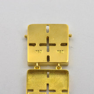 Gliederarmband aus 750 Gelbgold mit Smaragd, hochwertiger second hand Schmuck perfekt aufgearbeitet