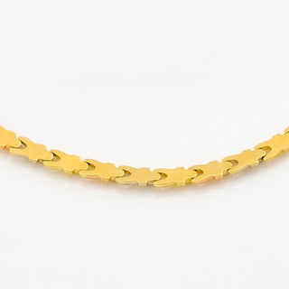 Halskette aus 750 Gelb-, Rosé- und Weißgold, nachhaltiger second hand Schmuck perfekt aufgearbeitet