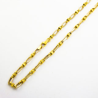 Halskette aus 585 Gelb- und Weißgold, nachhaltiger second hand Schmuck perfekt aufgearbeitet