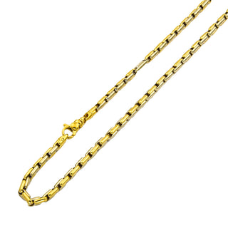 Halskette aus 585 Gelb- und Weißgold, nachhaltiger second hand Schmuck perfekt aufgearbeitet