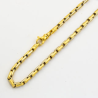 Halskette aus 585 Gelb- und Weißgold, nachhaltiger second hand Schmuck perfekt aufgearbeitet