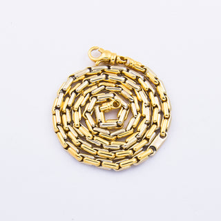 Halskette aus 585 Gelb- und Weißgold, nachhaltiger second hand Schmuck perfekt aufgearbeitet