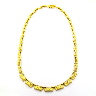 Halskette aus 585 Gelb- und Weißgold, nachhaltiger second hand Schmuck perfekt aufgearbeitet