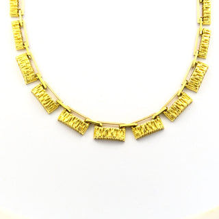 Halskette aus 585 Gelb- und Weißgold, nachhaltiger second hand Schmuck perfekt aufgearbeitet