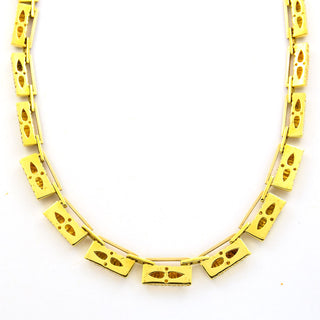 Halskette aus 585 Gelb- und Weißgold, nachhaltiger second hand Schmuck perfekt aufgearbeitet