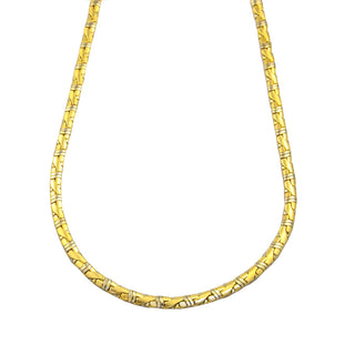 Halskette aus 585 Gelb- und Weißgold, nachhaltiger second hand Schmuck perfekt aufgearbeitet