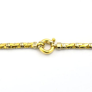 Halskette aus 585 Gelb- und Weißgold, nachhaltiger second hand Schmuck perfekt aufgearbeitet