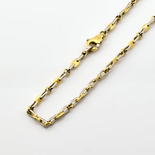 Halskette aus 750 Gelb- und Weißgold, nachhaltiger second hand Schmuck perfekt aufgearbeitet