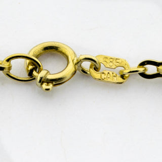 Halskette aus 585 Gelbgold mit Amethyst, nachhaltiger second hand Schmuck perfekt aufgearbeitet