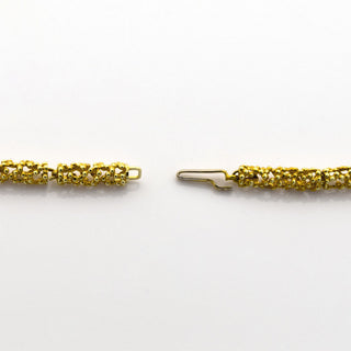 Halskette aus 585 Gelbgold mit Chrysopras, nachhaltiger second hand Schmuck perfekt aufgearbeitet