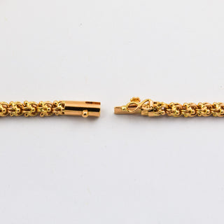 Halskette aus 750 Gelbgold mit Perle und Achat, nachhaltiger second hand Schmuck perfekt aufgearbeitet