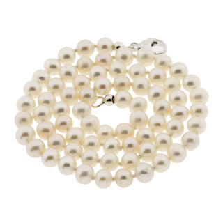 Süßwasserzuchtperlenkette mit Schließe aus 925 Silber, nachhaltiger second hand Schmuck perfekt aufgearbeitet