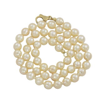 Perlenkette mit Schließe aus 333 Gelbgold, nachhaltiger second hand Schmuck perfekt aufgearbeitet