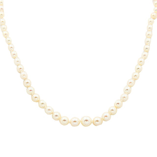 Halskette aus 585 Gelb- und Weißgold mit Perle, nachhaltiger second hand Schmuck perfekt aufgearbeitet